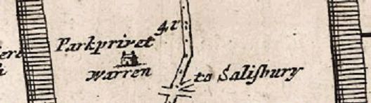 Strip map showing Park Prewett