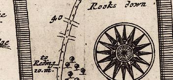 Strip map showing Rooksdown