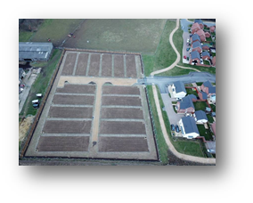 Sherborne Fields allotments aerial view