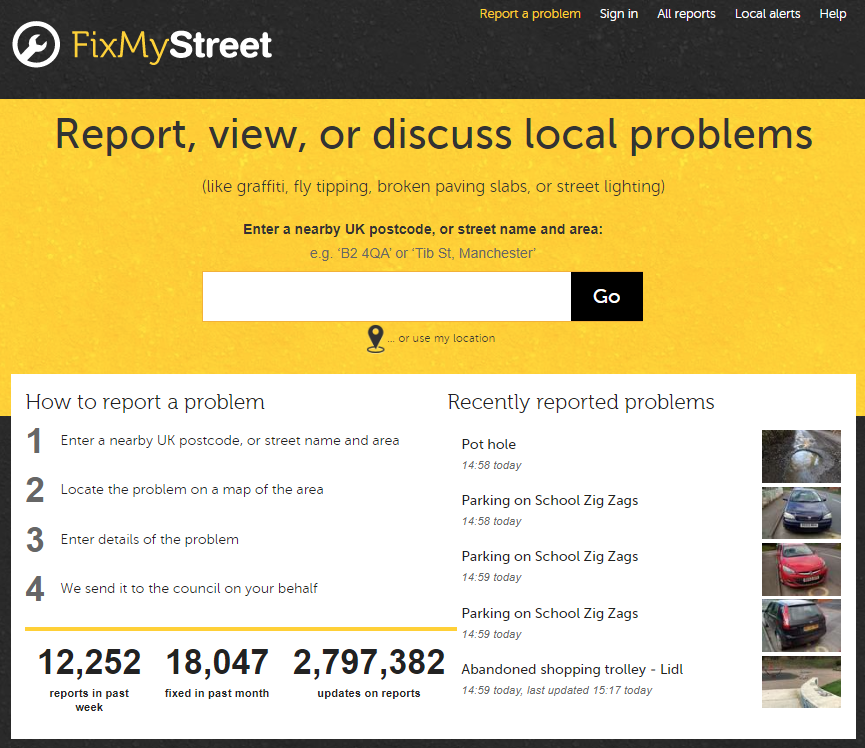Fix My Street website screen shot